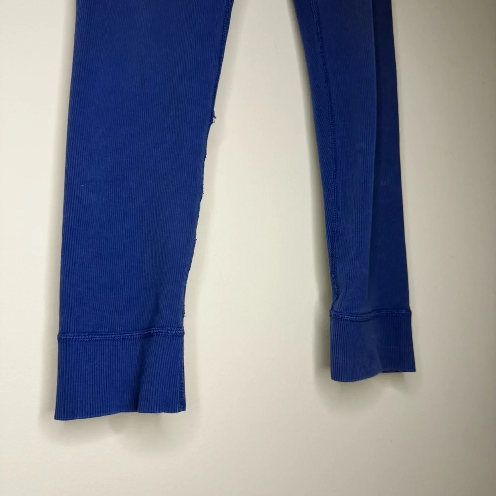 HANNA ANDERSSON Ribbed Elastic Waist Girls Comfy Blue Basic Cozy Leggings